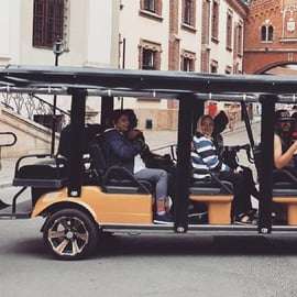 Visite de la ville de Cracovie, voiturette de golf. Visite privée complète.