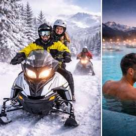 Cracovie : Promenade en motoneige avec piscines thermales et prise en charge à l'hôtel