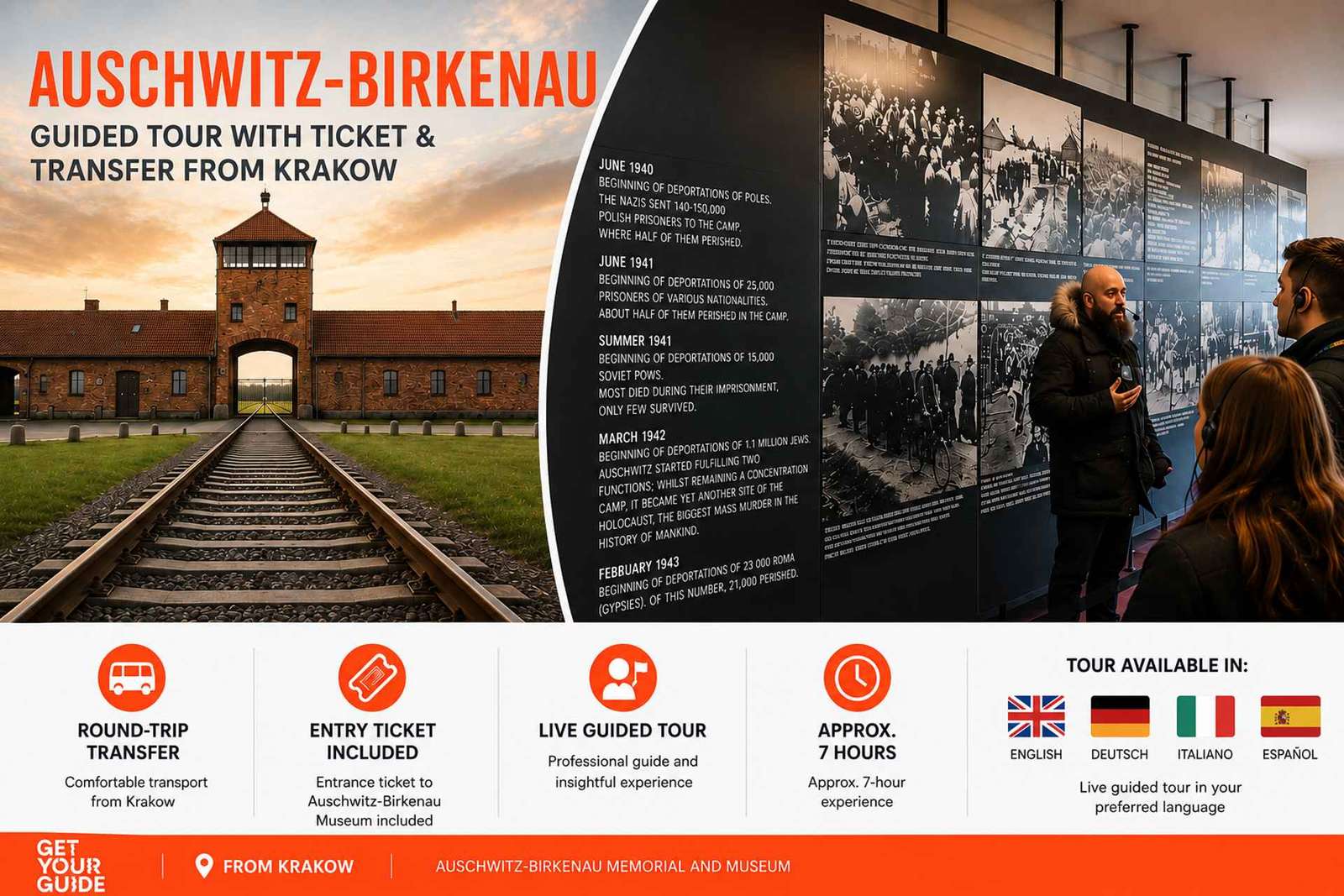 Cracovie : Auschwitz Birkenau : visite de dernière minute - réservation pour le lendemain