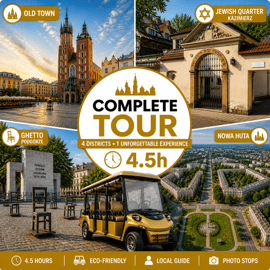 Cracovie : visite touristique complète de la ville en voiturette de golf écologique