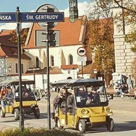 Visite de la ville de Cracovie, voiturette de golf. Visite privée complète.